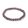 Natural Amethyst Beaded Stretch Bracelets BJEW-A117-B-47-2