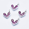 Brass Micro Pave Cubic Zirconia Charms ZIRC-J040-08P-NR-1