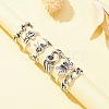 6Pcs 6 Style Butterfly & Heart & Chain Shape Alloy Stackable Rings Set RJEW-FS0001-05C-1