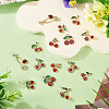 16Pcs 8 Styles Cherry Alloy Pendants FIND-TA0008-78-5
