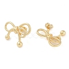 Brass Stud Earrings for Women EJEW-S225-12G-01-2