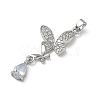 Brass Micro Pave Clear Cubic Zirconia Pendants KK-A299-10P-2