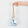 2Pcs 2 Colors Mediterranean Style Natural Wood Pendant Ornaments HJEW-FH0001-03-3