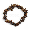 Unisex Chip Natural Tiger Eye Beaded Stretch Bracelets BJEW-S143-02-2