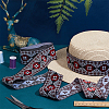 7M Ethnic Style Polyester Rhombus Flower Jacquard Ribbon OCOR-WH0101-05-5