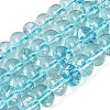 Crackle Transparent Glass Beads Strands GLAA-N074-02B-10-1