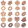 20Pcs 10 Styles Walnut Wood Stud Earring Findings FIND-BBC0001-46-1