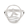 Non-Tarnish 304 Stainless Steel Whale Tail Adjustable Ring for Women RJEW-M149-01P-1