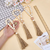 4Pcs Wood Beaded Pendant Decorations HJEW-MA00019-3