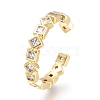 Brass Micro Pave Clear Cubic Zirconia Cuff Rings RJEW-I073-03G-1