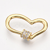 Brass Micro Pave Cubic Zirconia Screw Carabiner Lock Charms ZIRC-S061-95G-2