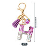 Alloy Resin Heart Keychains KEYC-TADJ0002-01G-H-3