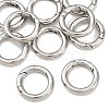 Tarnish Resistant Ring 304 Stainless Steel Spring Gate Rings STAS-E073-06-2