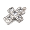 304 Stainless Steel Micro Pave Cubic Zirconia Pendants STAS-P421-02P-3