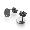 304 Stainless Steel Ear Stud Findings X-STAS-O119-15B-B-1