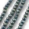 Electroplated Natural Lava Rock Beads Strands G-A251-B01-01B-2