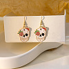 Skull with Flower Alloy Enamel Dangle Earrings FS-WGA34EB-05-2
