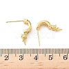 Brass Pave Clear Cubic Zirconia Stud Earring Findings KK-D369-08G-3