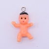 Opaque Plastic Pendants LS-KY-WH0024-12J-1
