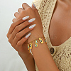 201 Stainless Steel Enamel Charm Bracelets for Women JX2078-4