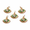 Brass Micro Pave Clear Cubic Zirconia Charms KK-C100-15G-2