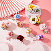 AHADERMAKER 10Pcs 10 Styles Simulation Flower Cloth Alligator Hair Clips PHAR-GA0001-01-5