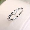 Hollow Out Heart Zinc Alloy with Crystal Rhinestone Finger Rings FS-WGFA1C6-01-2