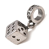 316 Surgical Stainless Steel & Rhinestone European Dangle Charms SA-CBA7555-15AS-01-2