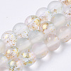 Frosted Spray Painted Glass Beads Strands GLAA-N035-03B-C07-1