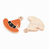Light Gold Tone Alloy Enamel Pendants ENAM-T018-19B-3