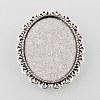 Vintage Alloy Brooch Cabochon Bezel Settings PALLOY-O038-41AS-2