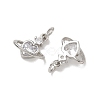 Brass Pave Clear Cubic Zirconia Charms CU-CBA6E4E-19P-D-2