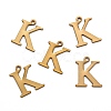 304 Stainless Steel Alphabet Charms STAS-H122-K-AB-2