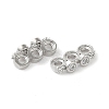 Rack Plating Brass Pave Clear Cubic Zirconia Spacer Bars KK-B088-11B-P-2