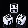 Acrylic Horizontal Hole Letter Beads PL37C9129-R-1