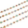 2M Brass Enamel Flower Link Chains CHC-SZ0001-35-1