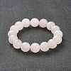 Natural Rose Quartz Beaded Stretch Bracelets BJEW-A117-E-11-2