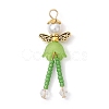 Glass Seed & Acrylic Pearl Beaded Pendants PALLOY-MZ00193-01-3