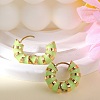 Enamel Striped Thick Hoop Earrings JE1110D-4