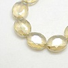 Faceted Electroplate Crystal Glass Oval Beads Strands EGLA-F059B-01-1