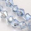 Electroplate Faceted Bicone Glass Beads Strands X-EGLA-P017-4mm-13-2