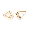 Brass Micro Pave Cubic Zirconia Hoop Earring Finding KK-N261-40G-2