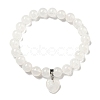 8.5mm Round Natural Quartz Crystal Rock Crystal Beaded Stretch Bracelets BJEW-C074-01N-3