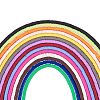 14 Strands 14 Colors Flat Round Handmade Polymer Clay Beads CLAY-SZ0001-14-5