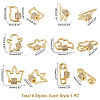 Brass Micro Pave Clear Cubic Zirconia Screw Carabiner Lock Charms KK-PH0004-54G-2