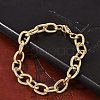 304 Stainless Steel Cable Chain Bracelets for Women Men BJEW-F488-34G-3