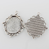 Tibetan Style Pendant Cabochon Settings TIBEP-K020-28AS-2