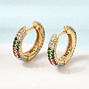 Brass Micro Pave Cubic Zirconia Hoop Earrings KK-CBA8324-24G-5