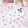 36Pcs 6 Colors Alloy Rhinestone Cabochons MRMJ-CP0001-08-5