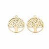 Rack Plating 201 Stainless Steel Filigree Pendants X-STAS-T057-49G-2